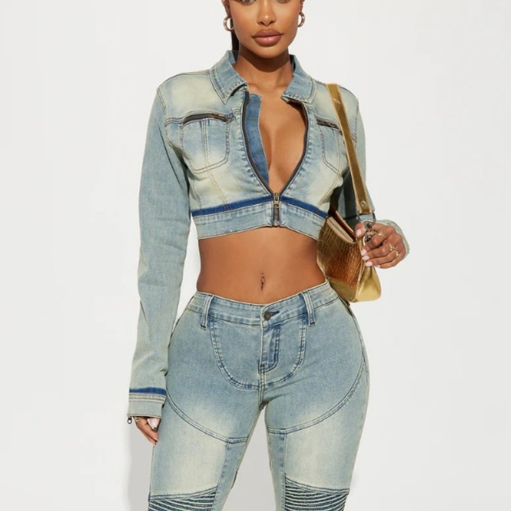 NWT Brand New never worn denim crop jacket